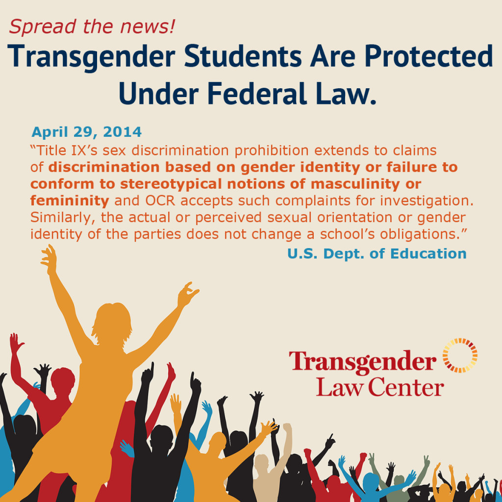 Les étudiants trans* protégés par la loi fédérale aux USA