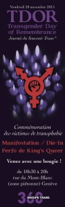 TDOR Transgender Day of Remembrance 2015 Genève